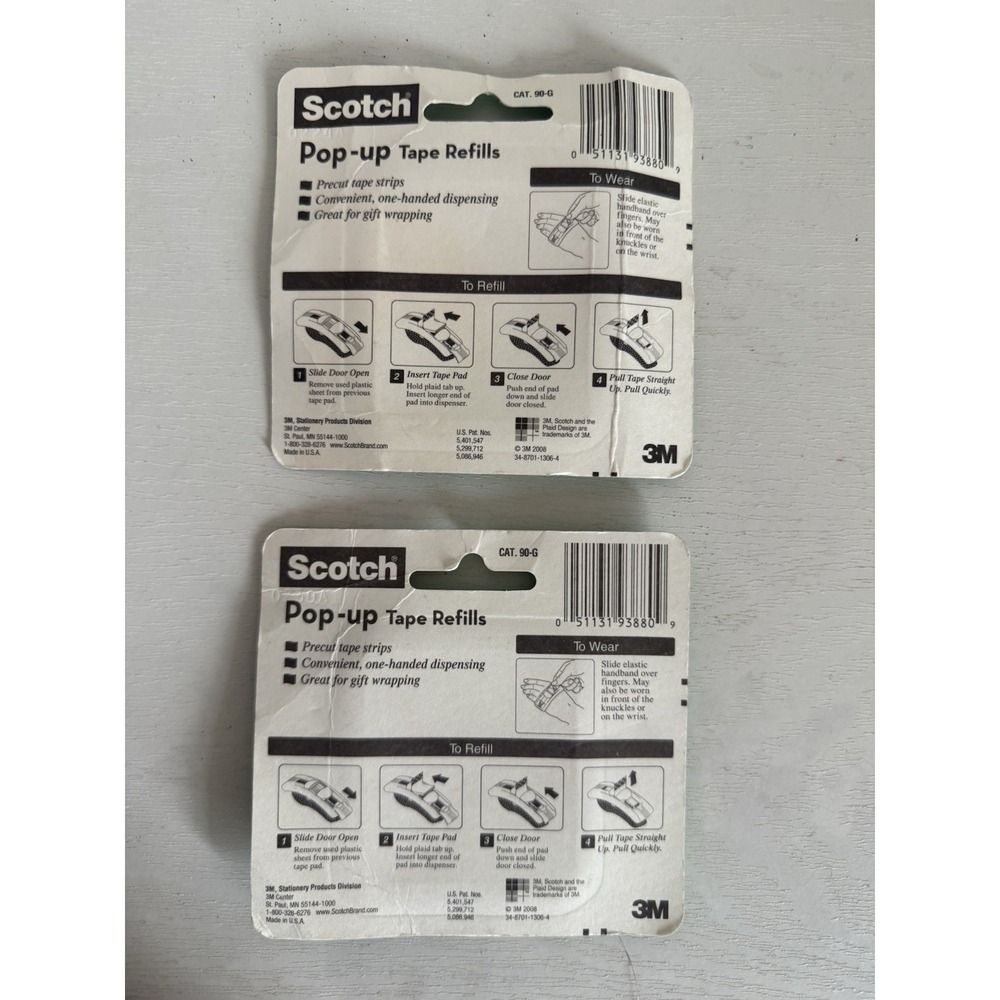 New Scotch Pop Up Tape Refills 3 pads 75 Strips Each 450 Strips Total Lot - Picture 2 of 2